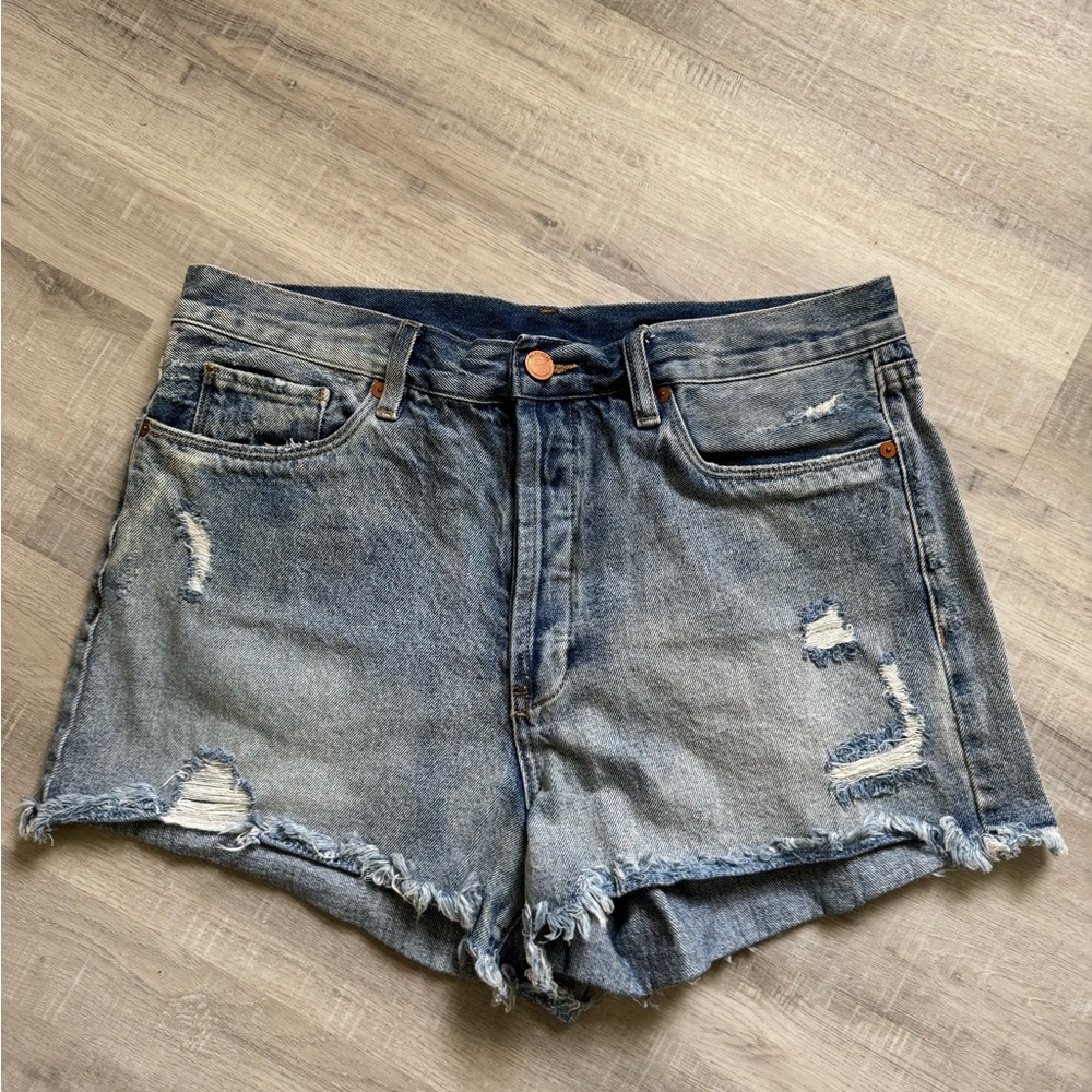Distressed Denim Shorts